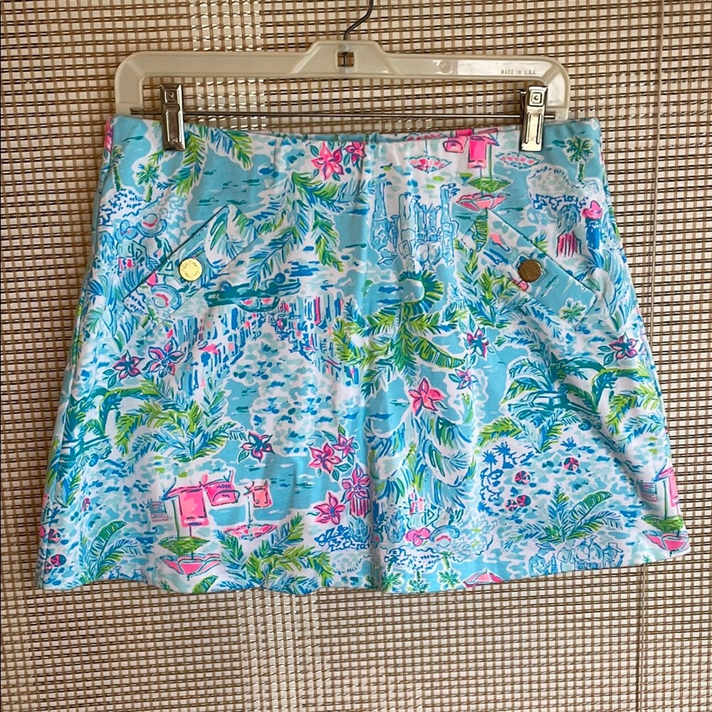 NWT Lily Pultzer Colorful Tropical Print Skort